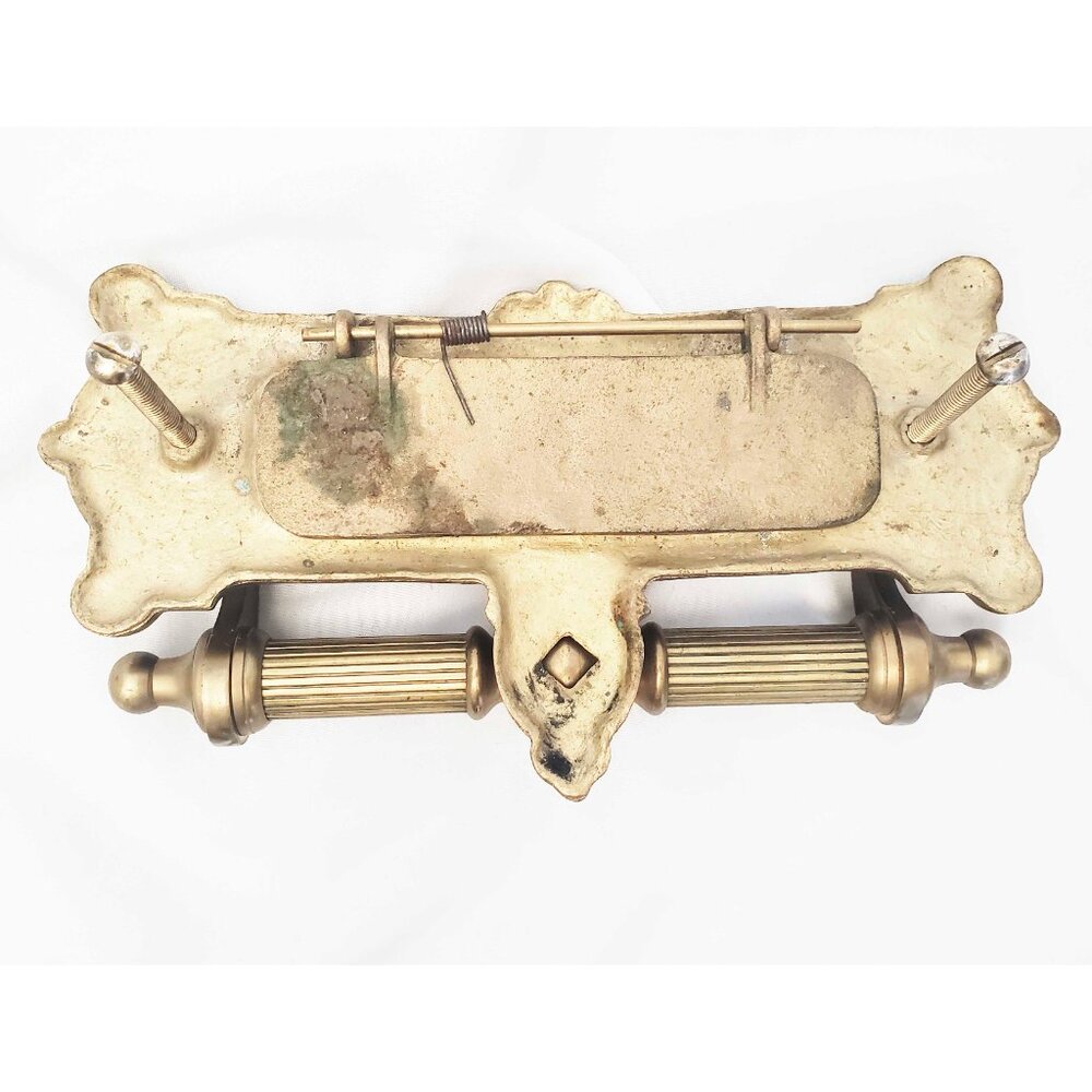 Solid Heavy Brass Door Knocker With Mail Slot "Letters" Antique Vintage Ornate - Picture 6 of 6